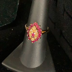 Gorgeous July  Birthstone Ring Ruby,Diamonds,14k